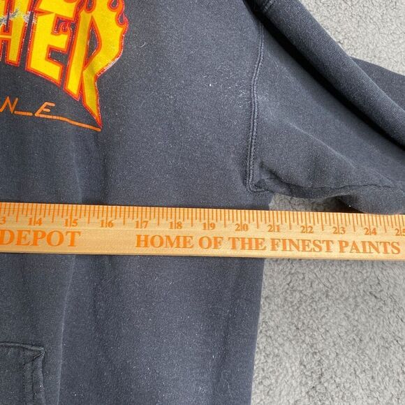 Vintage Y2K Thrasher Magazine Hoodie Adult M Spellout Distressed Grunge - Picture 6 of 15